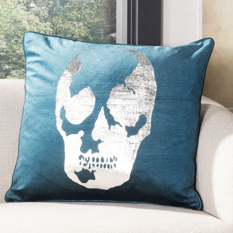Romey Metallic Applique Reversible Throw Pillow