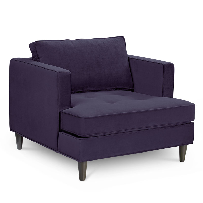 Upholstered Armchair, Bella Aubergine Performance Velvet