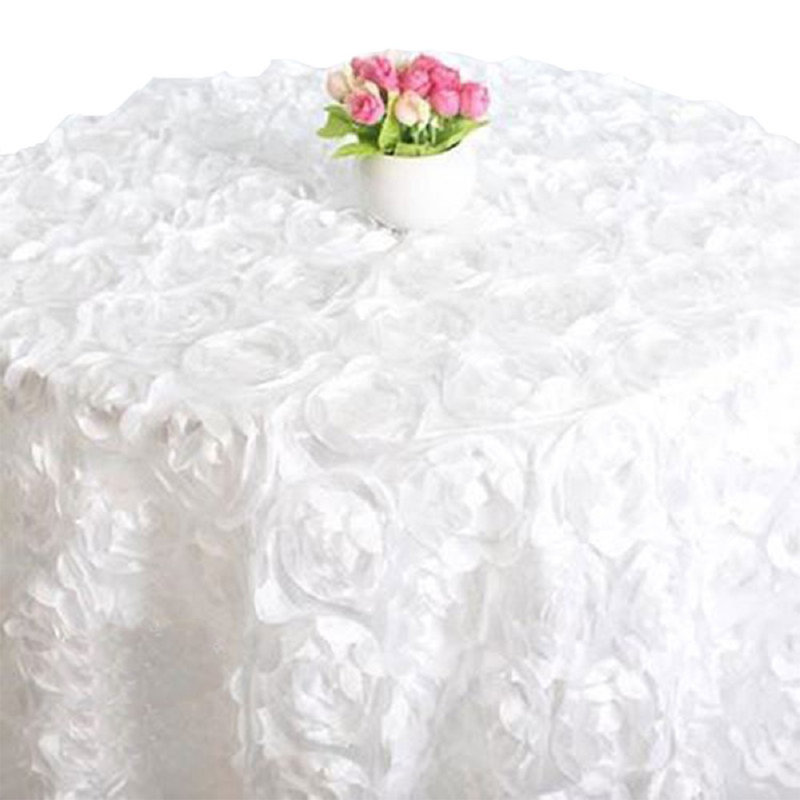 Eliseo Rosette Tablecloth, White