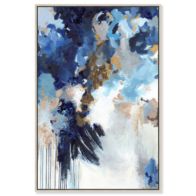 «Midnight Blues Canvas Coastal Abstract» par Art Remedy