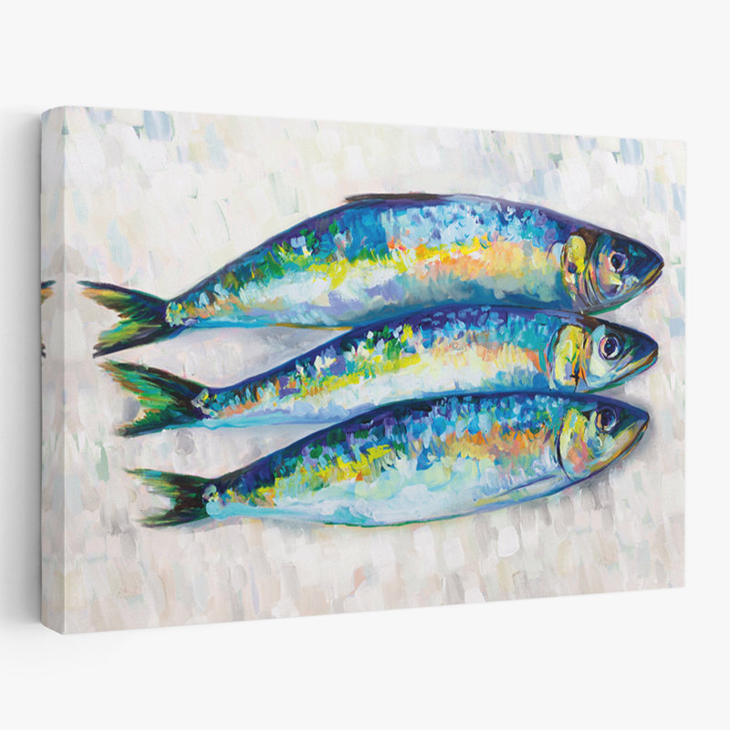 Trio de poissons nautiques et côtiers, H 24 po x l 16 po