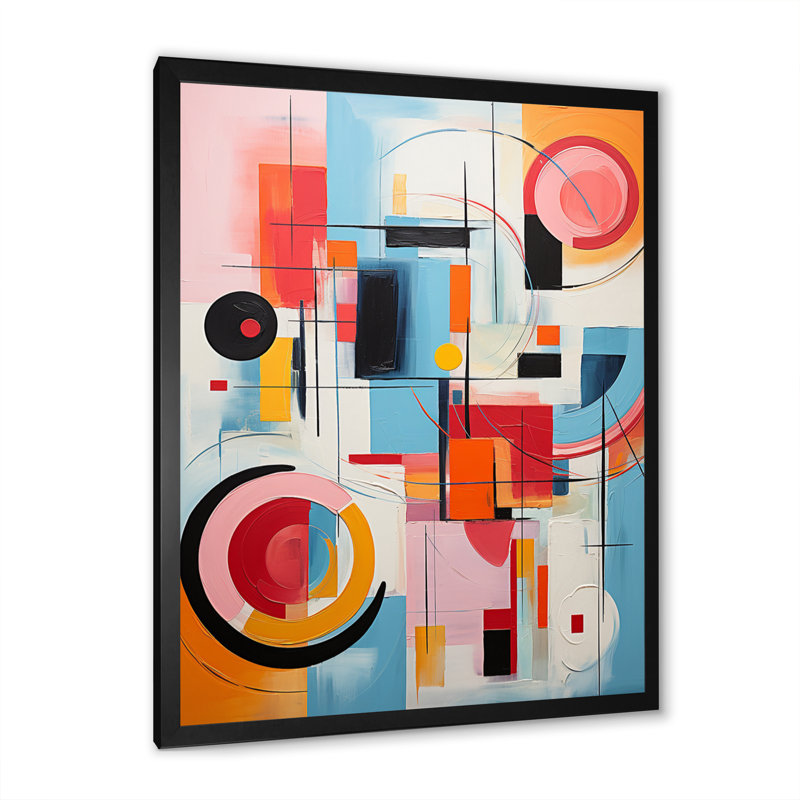 «Ireon Pop Art Geometric Harmony I», art sur toile Pop Art, Cadre photo noir, H 20 po x l 12 po x P 1 po