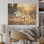 «Snowdrops Sunrise In Winter - Snowdrops», art sur bois de pin naturel
