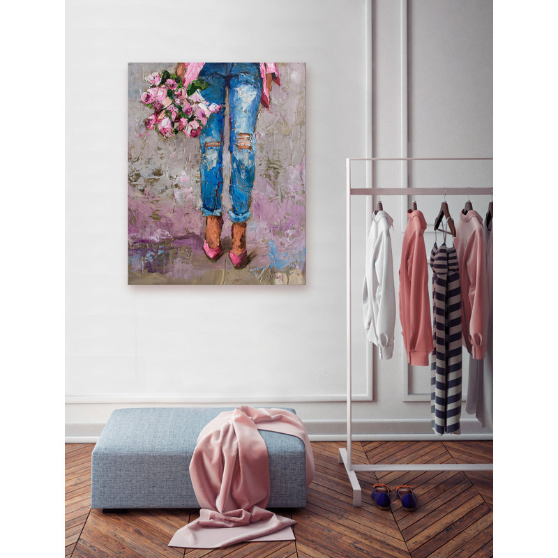 «Fancy Florals» par Donna J. West - reproduction d'art sur toile tendue, H 20 po x l 16 po