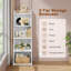 Bibliothèque à 5 niveaux à DEL avec éclairage réglable, bibliothèque moderne au sol avec conception anti-basculement, étagère de rangement en bois robuste pour le bureau à domicile et le salon