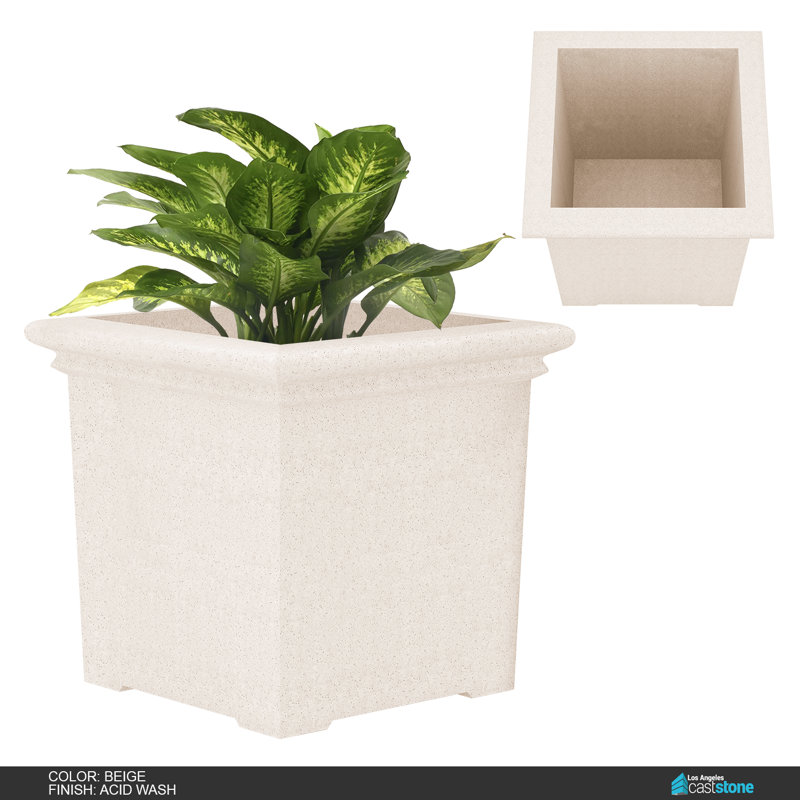 Concrete Planter, Acid Wash Beige