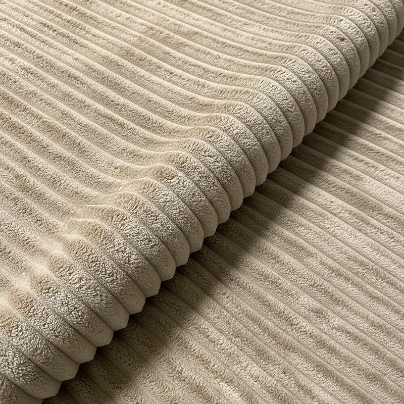 Repose-pieds plein Corduroy Upholstery, Chameau