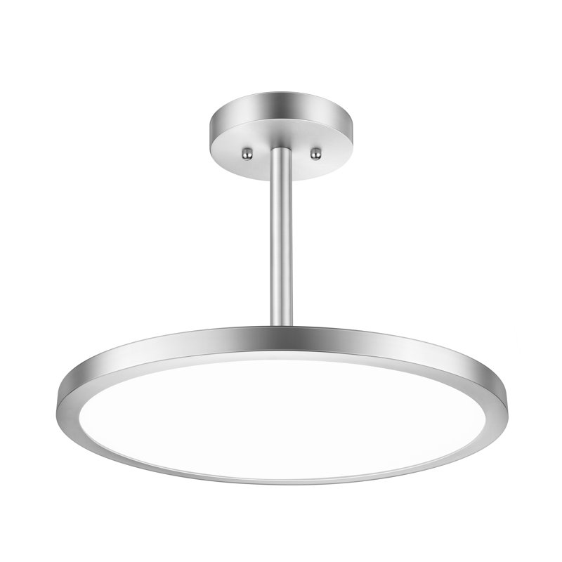 Ballimamore LED Semi Flush Mount, Brushed Nickel, 1.25" H x 20" W x 20"D