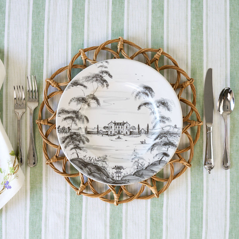 Country Estate Dinner Plate, Flint Gray/White