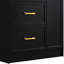 Meuble-lavabo classique 30 po, aspect noir, sur pied, trois tiroirs, lavabo et trop-plein en céramique, meuble-lavabo persistant, conception sur pied, avec-1008476104