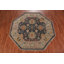 Tapis oriental octogonal bleu Oushak 6 x 6