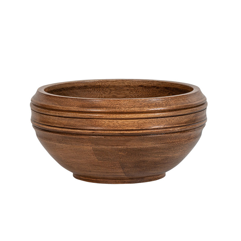Bilbao Mango Wood Serving Bowl, 5" H x 10" W x 10" D