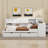 Wooden L-Shape Daybed With Cabinets And Drawers, Desk And Built-In Bookshelf-110439756