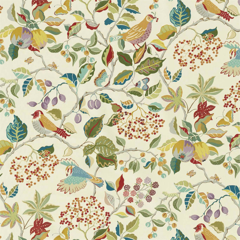 Birds & Berries Fabric, Fern