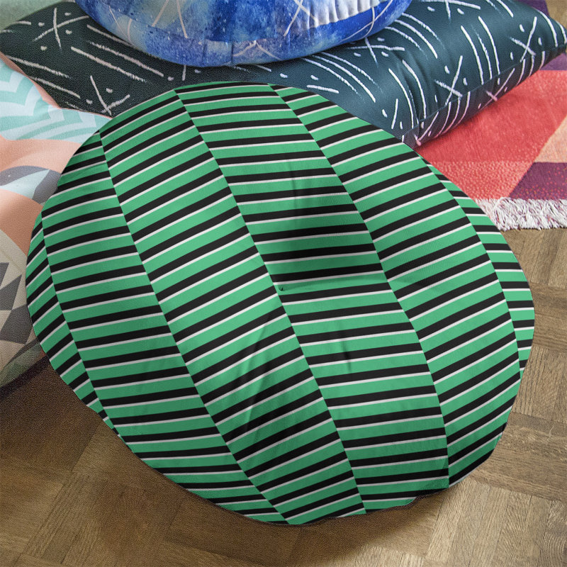 Coussin de sol à rayures fracturées, 26 po x 26 po, Vert