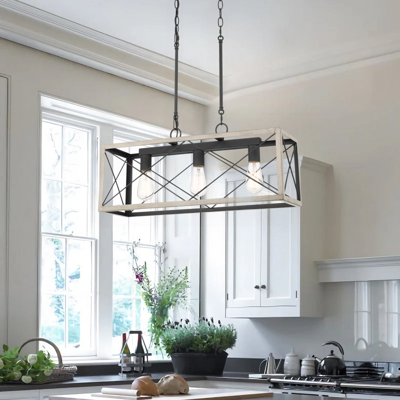 Aaniah 3-Light Dimmable Linear Chandelier, Flotsam