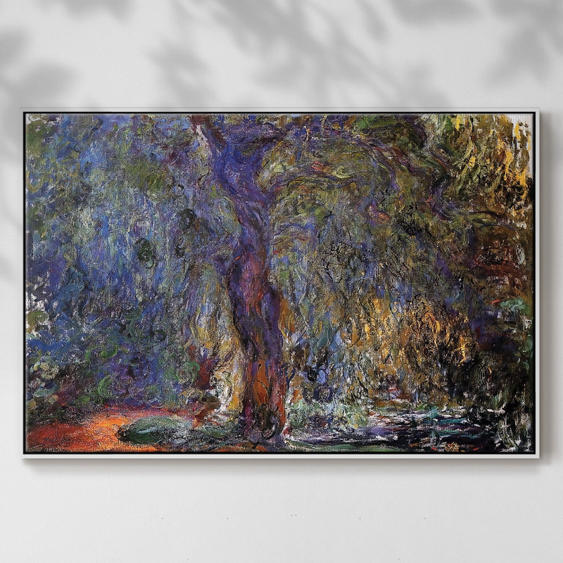 «Weeping Willow 3», reproduction d'art sur toile encadrée, H 27 po x l 41 po x P 2 po, White