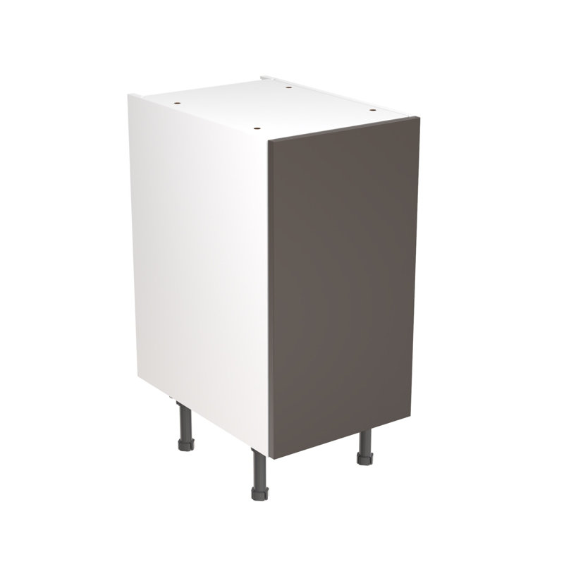 Kitchen Kit Flatpack Slab Gloss Base Unit, 87cm H x 40cm W x 57cm D, Graphite