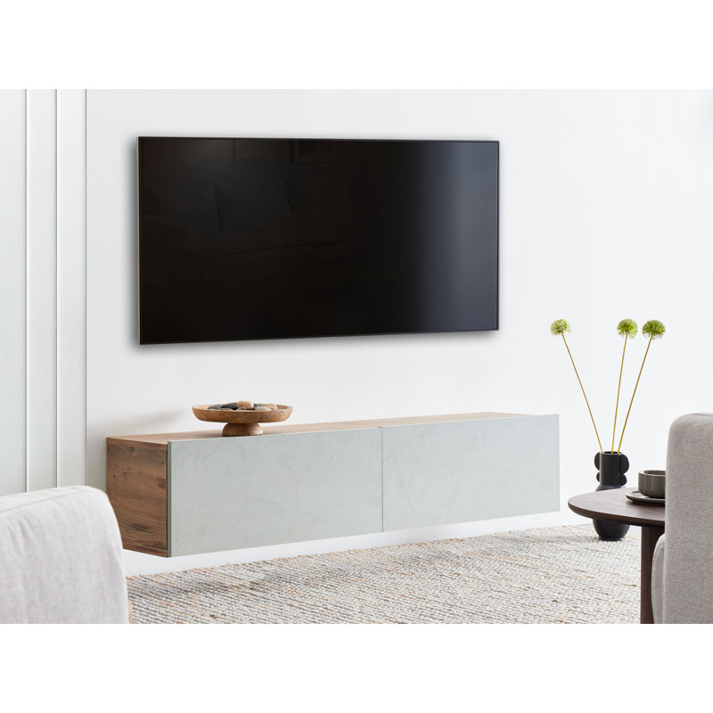 Wall Mounted TV Stand GLADSTONE, 30cm H x 140cm L x 40cm W, Green