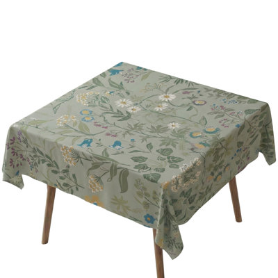 Premium Tablecloth (55 x 55 Inches), 50% Cotton & 50% Polyester, Washable & Ironable | Machine Wash Safe at 86°F, Tumble Dryer Safe | Elegant Design for Dining Room & Special Occasions, Easy Care & Durable