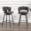 Tabouret de bar 28 po en cuir tressé 28 po (2 pièces), brun clair, mécanisme pivotant à 360 °, cadre, comptoir rembourré avec repose-pieds pour différentes zones de 2, cuir brun clair, pivotant à 360 °, base, diverses occasions