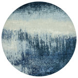 Hand Knotted Abstract Area Rug in Blue/Gray