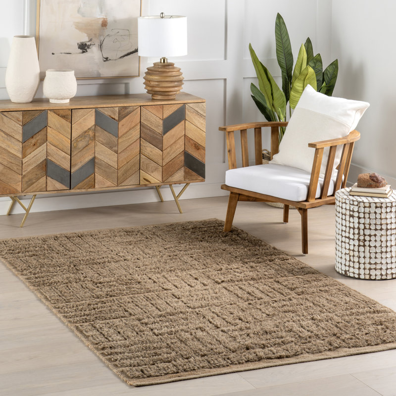 Foundry Select Vonda Geometric Jute Area Rug, Rectangle 9'6" x 13'6"