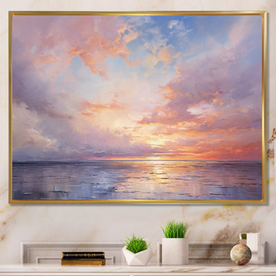 «Sunset Cotton Candy Skies V», reproduction sur toile encadrée Sunset