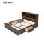 Lit plateforme très grand en bois avec tête de lit multi-rangement, USB et tiroirs-285120443