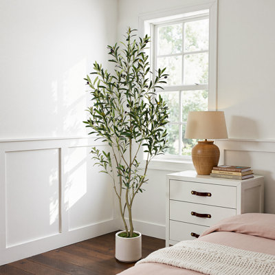Faux Olive Tree With Pot For Indoor Outdoor Floor Plant Home Decoration