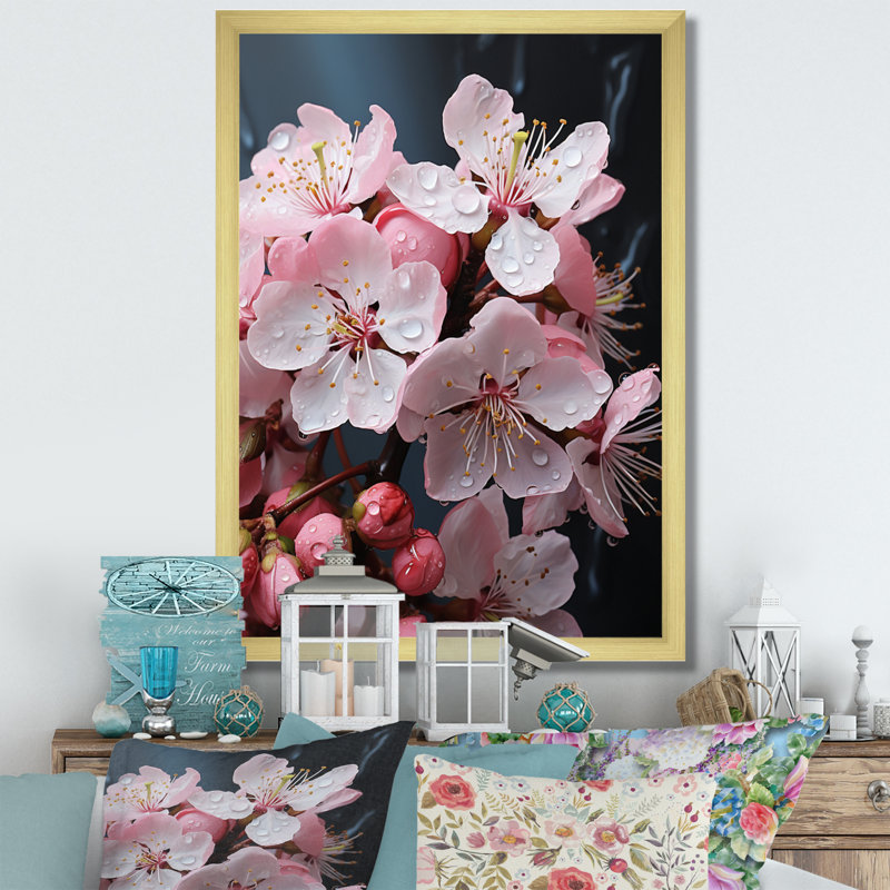 «Apple Blossom Minimalist Serenity I», reproduction d'art sur toile florale, H 32 po x l 24 po x P 1 po