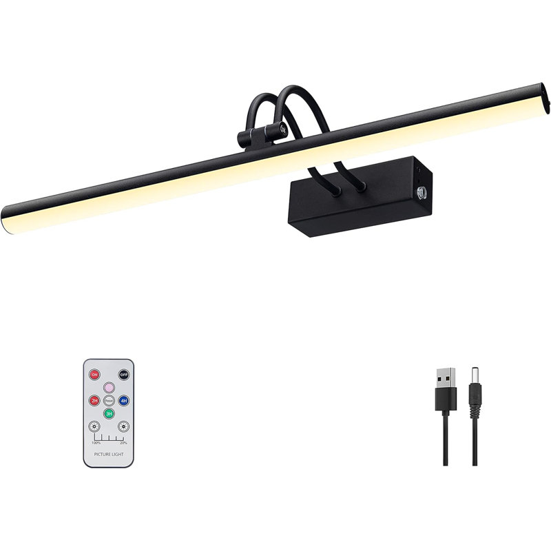 Applique murale 16 "à intensité variable avec télécommande, Noir