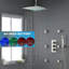 Ensemble de robinet de douche à fixation au plafond en nickel brossé avec système de pomme de douche à pluie à DEL de 12 pouces avec robinet mélangeur