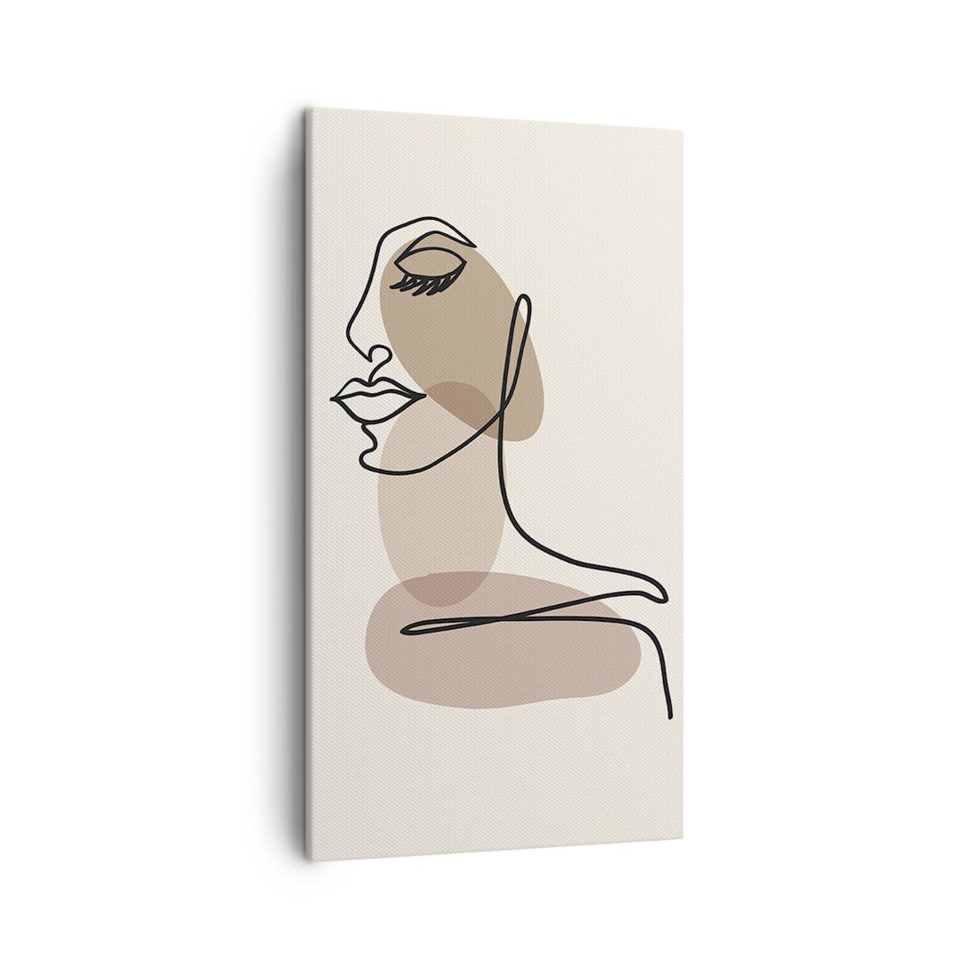 Leinwandbild Drawing Single-Line Woman