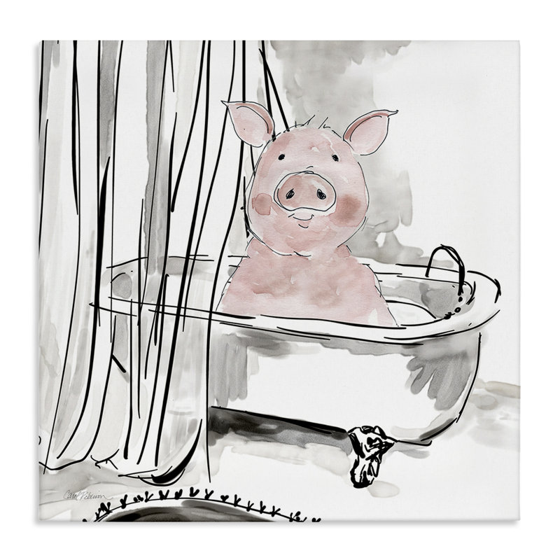 Minimal Bathaign Piggy Canvas, design par Carol Robinson, H 17 po x l 17 po