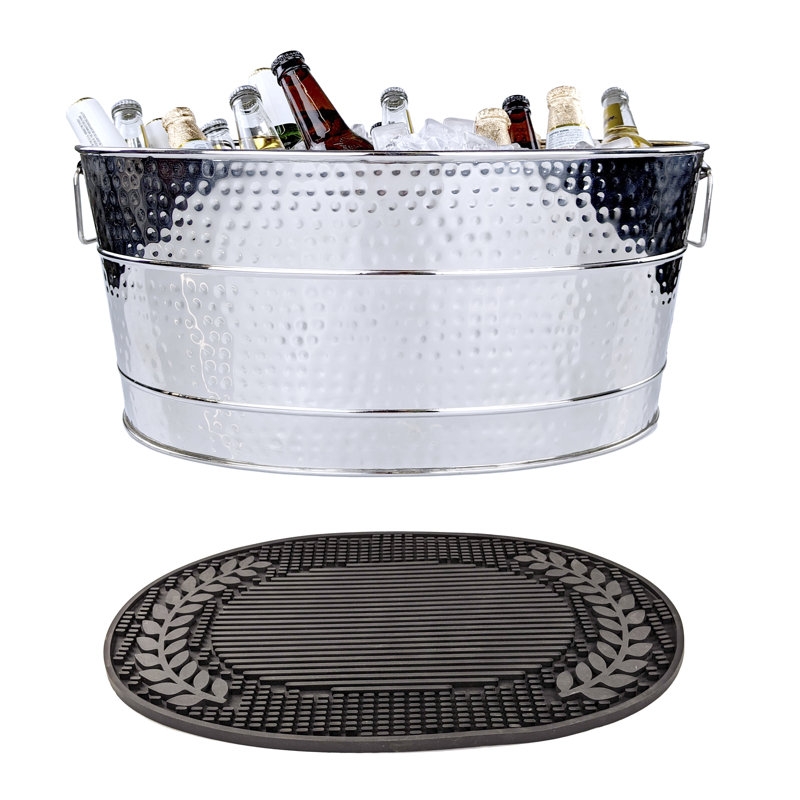 Chand Metal Beverage Tub, Silver