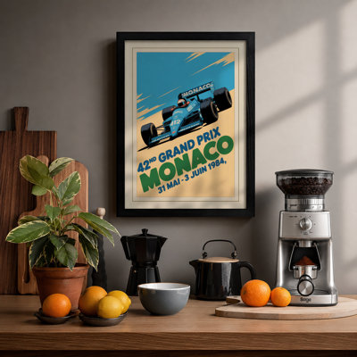 Grand Prix Monaco 1964 Retro - Framed Print