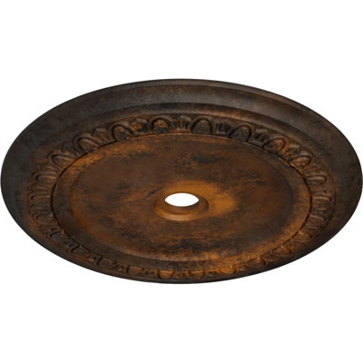 Endurathane Caputo Ceiling Medallion, 41"OD x 4"ID x 2 3/8"P (Fits Canopies up to 5 1/2"), Hand-Painted Rust Finish