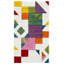 Tapis ivoire / rose à motif géométrique Severs-44650794