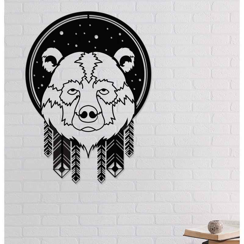 Décoration murale géométrique ours en métal