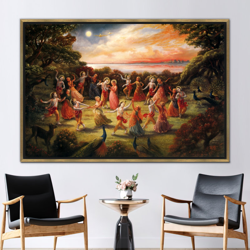 Print on Canvas, 50 cm H x 70 cm W, Framed Print without Mat, Gold