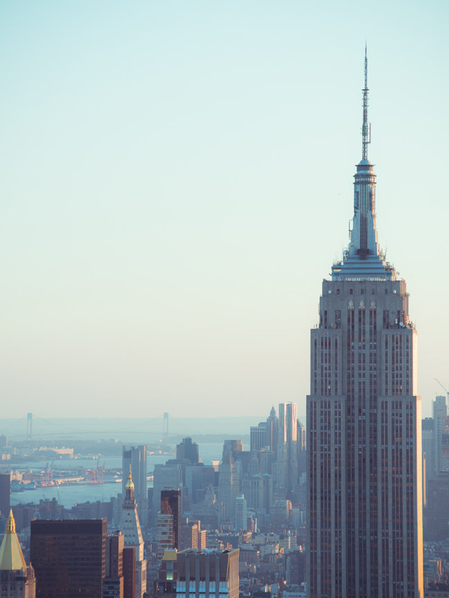 " Empire State Building NYC - Empire Blues " by Sonja Quintero Wrought Studio™ 