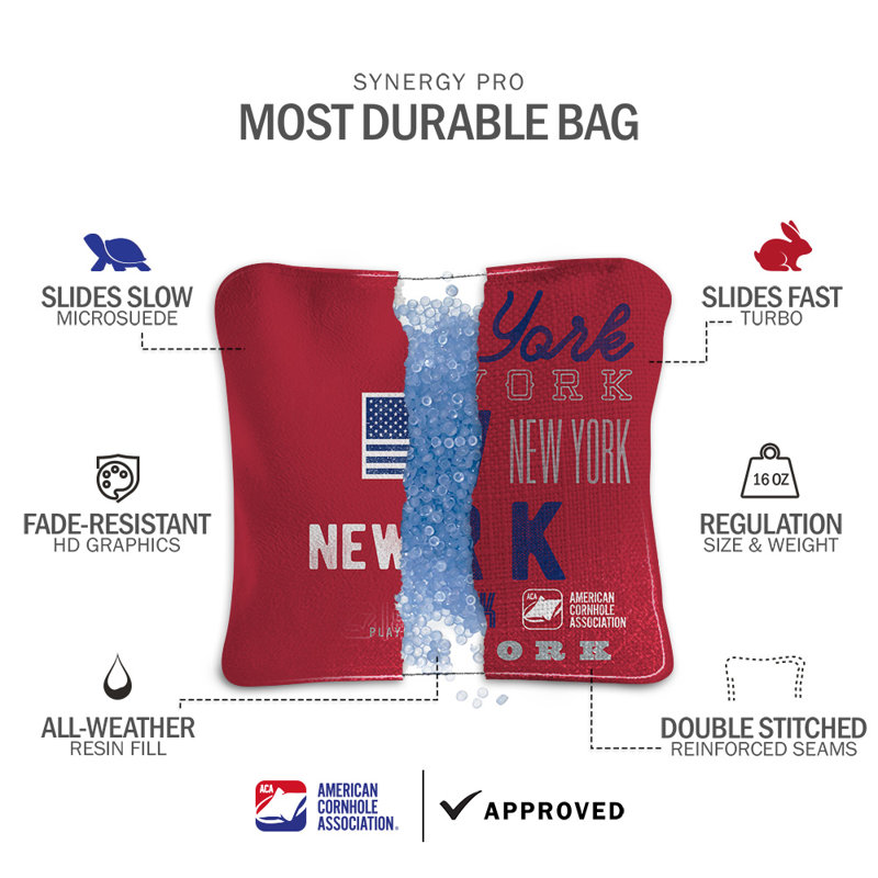New York Football - sacs rétro Gameday Synergy Pro Cornhole, Rouge