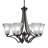Zilo 6 Light Uplight Chandelier Shown In Graphite Finish With 5.5" Fluted Frosted Crystal Glass-32415546