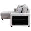 Canapé-lit réversible en L 3 places avec méridienne de rangement et 2 tabourets, 265 cm, gris, canapé d'angle 265 cm, tabourets