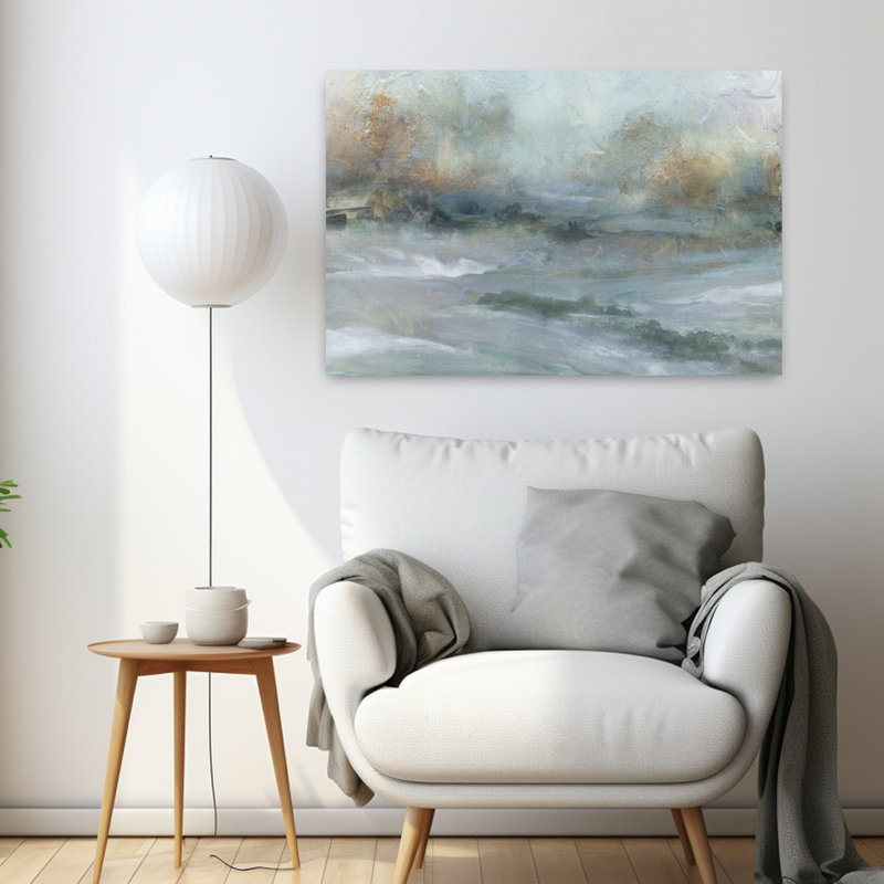 «Springs», premier signe abstrait contemporain, paysage côtier paisible, H 36 po x l 24 po