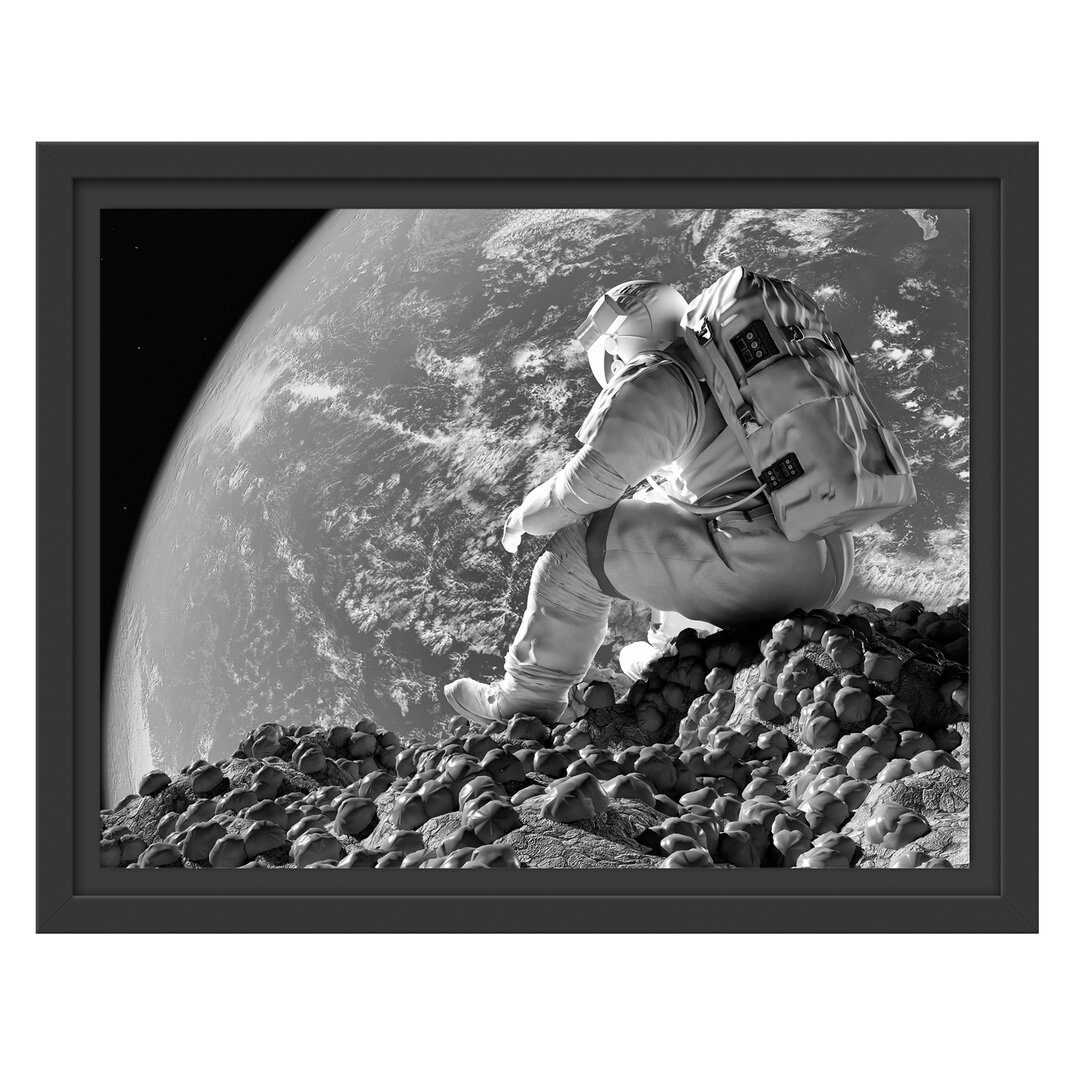 Gerahmtes Wandbild Der Astronaut Kunst B&W