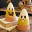 SET OF TWO CANDY CORN LANTERNS