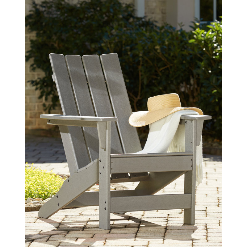 Emmeline Outdoor Adirondack Chair, Gray
