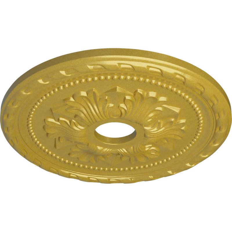 20 médaillons de plafond Palmetto de 20 7/8 po x 3 5/8 po x P 1 5/8 po (convient aux auvents de 5 po ou moins), Doré intense